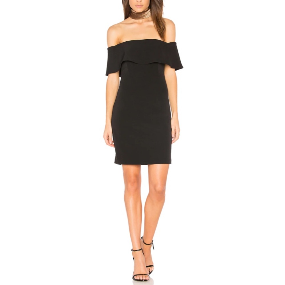 NWT BARDOT Black Off Shoulder Dress 6
